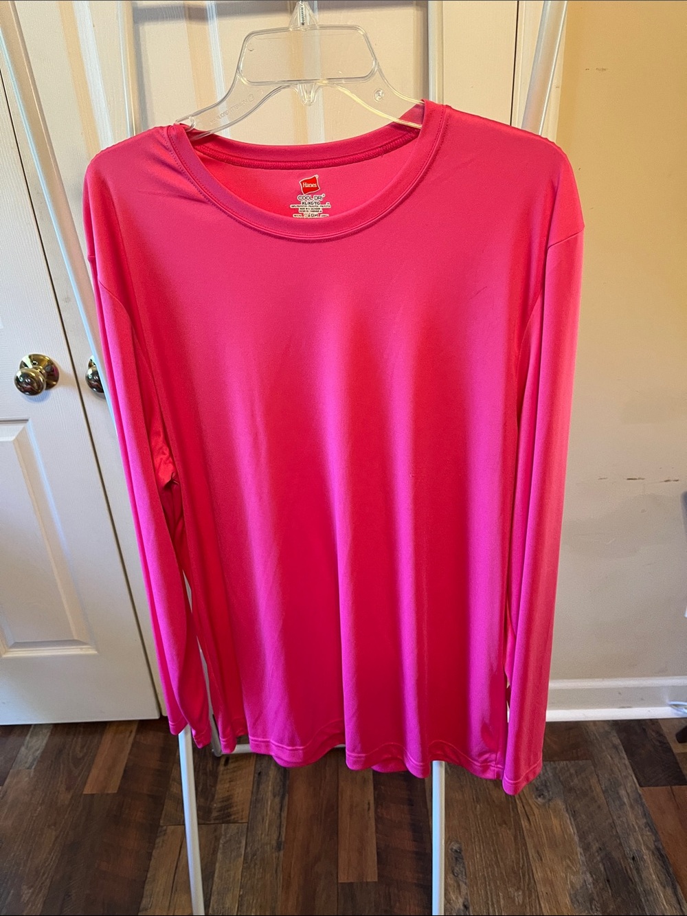 Hanes Women's Long Sleeve Tee - Hot Pink